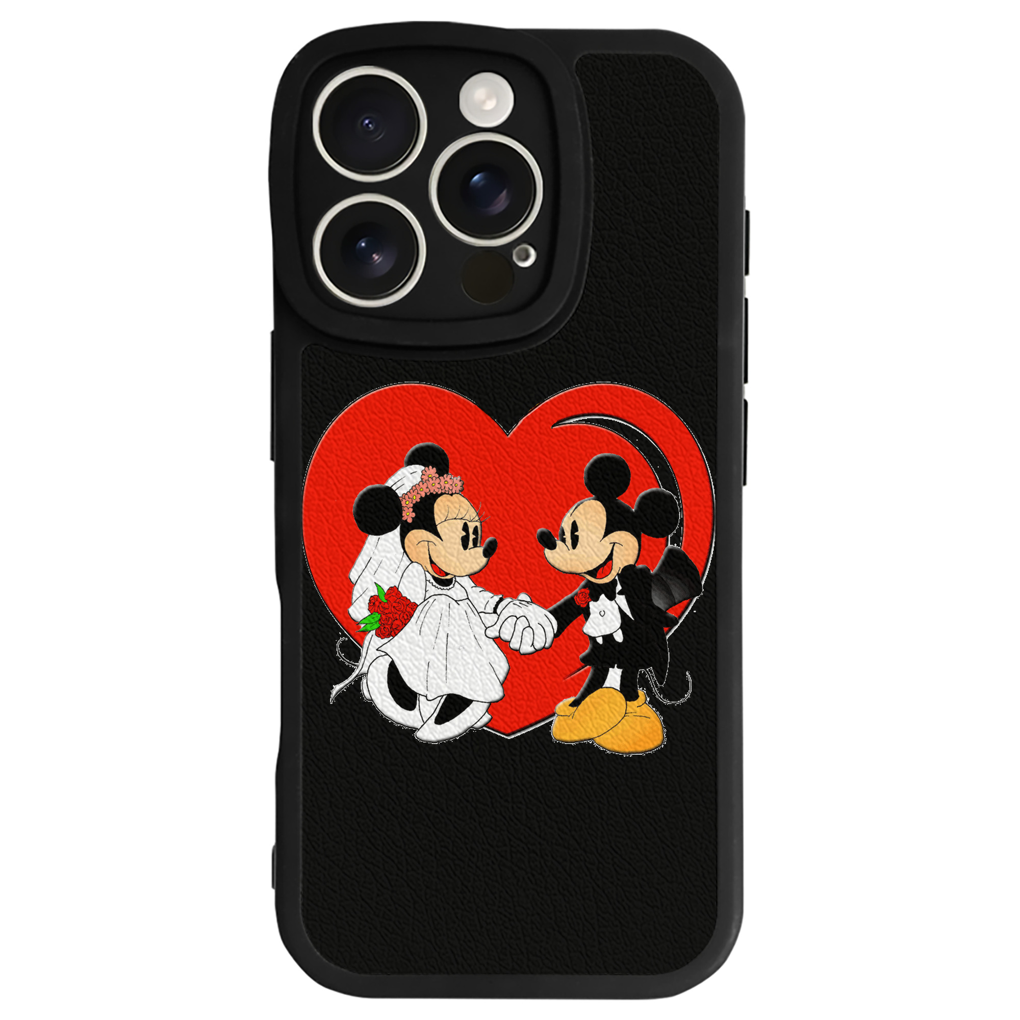 （画像用） ミッキーマウス Mickey Mouse 【iPhone 16シリーズ対応】シリコンスマホケース（レザー調） 材質：シリコン